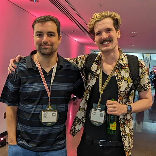 Theo Browne and Chris at Render 2024